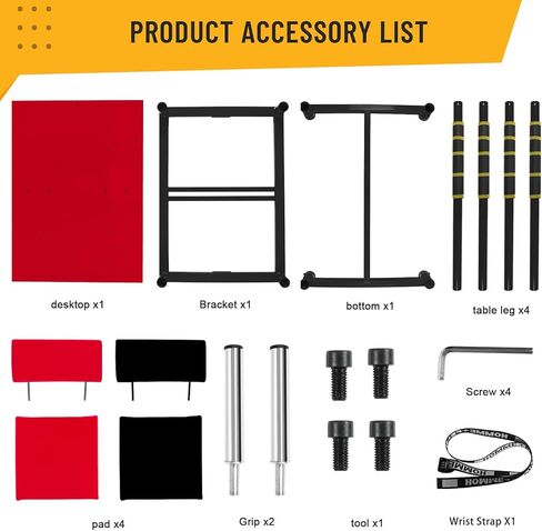 طاولة معركة مصارعة الذراع الاحترافية، معدات تدريب قوة الذراع، طاولة مصارعة الذراع للاستخدام في صالة الألعاب الرياضية المنزلية - أحمر in Kuwait