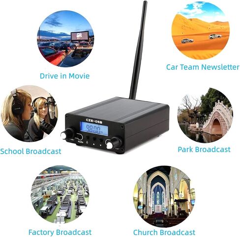 FM Transmitter for Church Parking Lot, AUPABU Long Range Stereo Mini Radio Station for Drive in Movie, Theater, Radio Station, Christmas Light, Lights Fireworks Show, School in Saudi Arabia