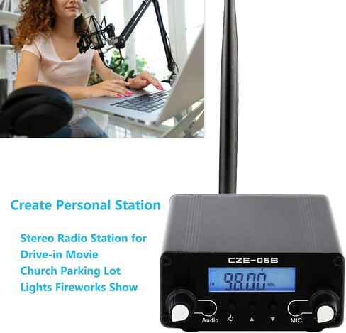 FM Transmitter for Church Parking Lot, AUPABU Long Range Stereo Mini Radio Station for Drive in Movie, Theater, Radio Station, Christmas Light, Lights Fireworks Show, School in Saudi Arabia