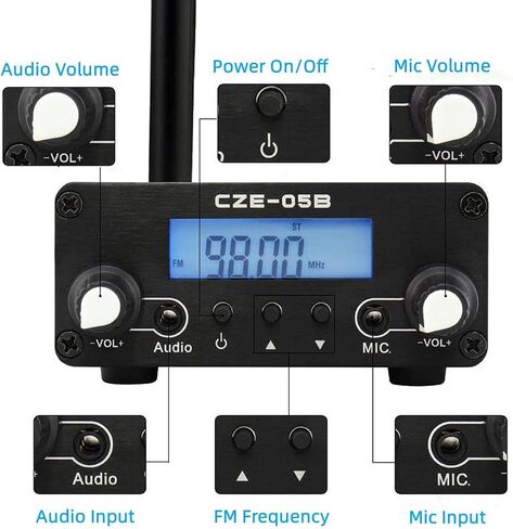 FM Transmitter for Church Parking Lot, AUPABU Long Range Stereo Mini Radio Station for Drive in Movie, Theater, Radio Station, Christmas Light, Lights Fireworks Show, School in Saudi Arabia