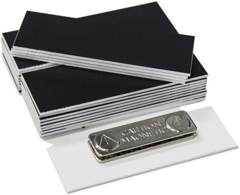 فارغة شارة الاسم مع دعم مغناطيسي - 25 حزمة أسود 1 بوصة × 3 بوصة in Kuwait