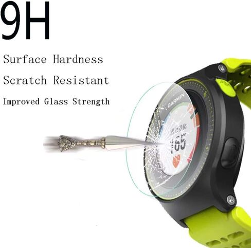 واقي شاشة الساعة (3 عبوات) متوافق مع Garmin Forerunner 735XT من الزجاج المقوى المقاوم للخدش، تغطية كاملة عالية الوضوح و(عبوة واحدة) حافظة من السيليكون للساعة الذكية in Kuwait