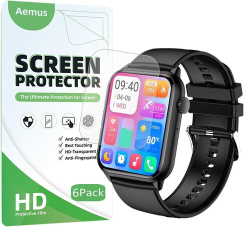 Screen Protector Compatible for HGYPK Smart Watch 1.85" (6 PACK) HK40 Smartwatch Flexible Full Coverage Clear TPU Film in Saudi Arabia