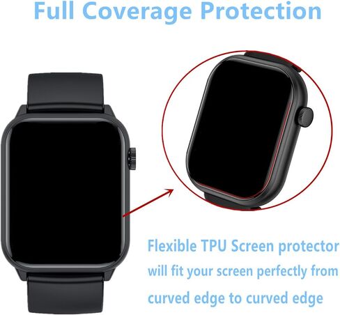 Screen Protector Compatible for HGYPK Smart Watch 1.85" (6 PACK) HK40 Smartwatch Flexible Full Coverage Clear TPU Film in Saudi Arabia