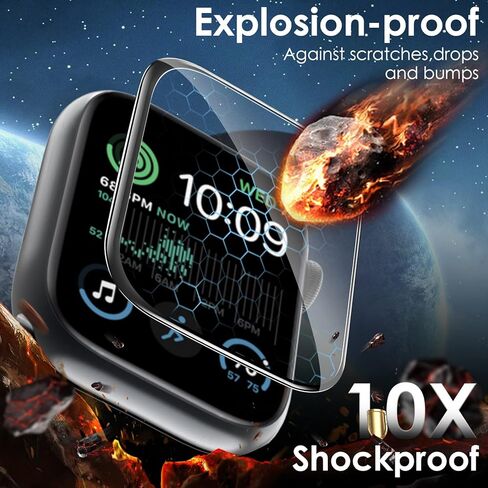 YMHML 2 Pack Apple Watch 44mm Screen Protector SE (2nd Gen)/SE Series 6/5/4، زجاج مقسى ثلاثي الأبعاد غطاء كامل مضاد للخدش حساس باللمس عالي الدقة لملحقات iWatch، مع أداة التثبيت in Kuwait