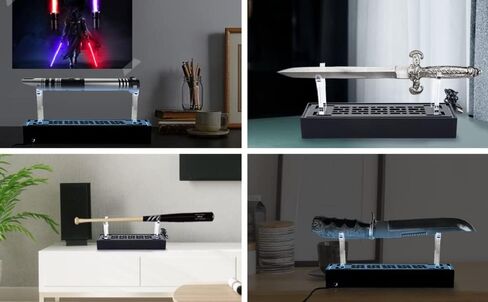 WANLIAN Lightsaber Stand， Sword Stand ，Acrylic Lightsaber Stand Desktop Display ,Built-in Luminous Original, Light-transmitting Display Lightsaber Stand. ( Black 1 set) in Saudi Arabia