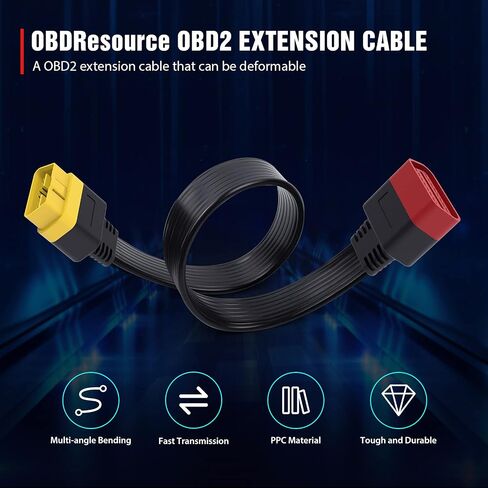 كابل تمديد obd2، أداة مسح تشخيصية احترافية للسيارات، كابل تمديد كامل 16 دبوسًا للماسح الضوئي odbii forscan للتحقق من جميع مركبات السيارات وقارئ رمز محرك الكمبيوتر - 36 سم / 14.2 بوصة in Saudi Arabia