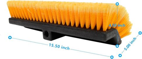 CARCAREZ 15" Flow-Thru Bi-Level Car Wash Brush Head Fits for RV Cleaning with Feather-Tip Bristles Orange in Saudi Arabia