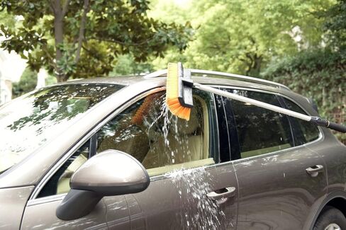 CARCAREZ 15" Flow-Thru Bi-Level Car Wash Brush Head Fits for RV Cleaning with Feather-Tip Bristles Orange in Saudi Arabia