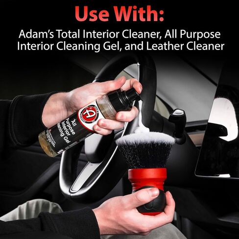 فرشاة تنظيف السيارة الكبيرة متعددة الأغراض من Adam's Polishes، شعيرات نايلون ناعمة لإزالة الغبار أو فرك الأسطح الداخلية والحساسة، والشاشات، والمقاعد، والجلود، والفينيل، والمزيد in Saudi Arabia