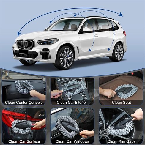 مجموعة فرش تفصيل منفضة السيارة الداخلية والخارجية، خالية من الخدوش، فرش تفاصيل فتحة تهوية ناعمة، أدوات تنظيف الغبار للسيارة، والسيارات، والشاحنات، وسيارات الدفع الرباعي، والمركبات الترفيهية، والدراجات النارية in Kuwait