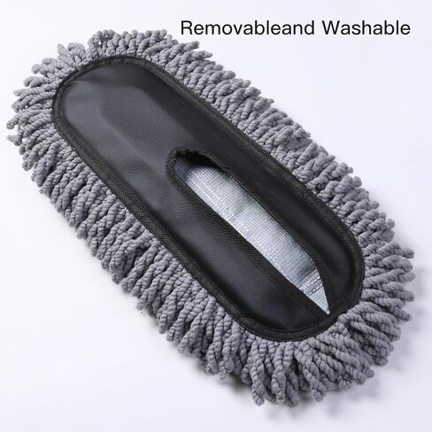 مجموعة منفضة غبار السيارة من الألياف الدقيقة، أداة تنظيف داخلية وخارجية للسيارة، أداة تفصيلية خالية من الخدوش وقابلة للتمديد بمقبض طويل للسيارة والشاحنات وسيارات الدفع الرباعي والمركبات الترفيهية والدراجات النارية (قطعتان) in Kuwait