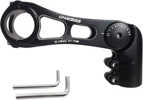 UPANBIKE دراجة الجذعية قابل للتعديل دراجة الجذعية 31.8mm 130 درجة 75mm 95mm 130mm سبائك الألومنيوم Handlebr الناهض موسع لMTB الطريق الدراجة BMX دراجة جبلية in Saudi Arabia