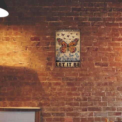 القصدير لافتة الجدار الديكور فراشة يهمس كلمات الحكمة الرجعية فراشة الحديد ملصق غرفة المعيشة غرفة نوم رجل الكهف المرآب جدار الفن القصدير اللوحة المعدنية لوحة الألومنيوم ديكور 8x12 بوصة in Kuwait