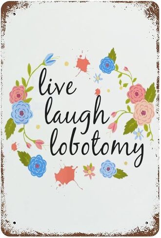 ديكور حائط معدني من Live Laugh Lobotomy ديكور منزلي قوطي فكاهي مناسب للغرف القوطية وغرف النوم والمكاتب وغرف العلاج النفسي in Saudi Arabia