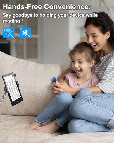 جهاز التحكم عن بعد RF لصفحة التحكم عن بعد متوافق مع أجهزة Kindle Paperwhite Kobo للقراءة الإلكترونية iPhone iPad iOS Android والأجهزة اللوحية قراءة الروايات والتقاط الصور وجهاز التحكم عن بعد، أسود + أزرق in Kuwait