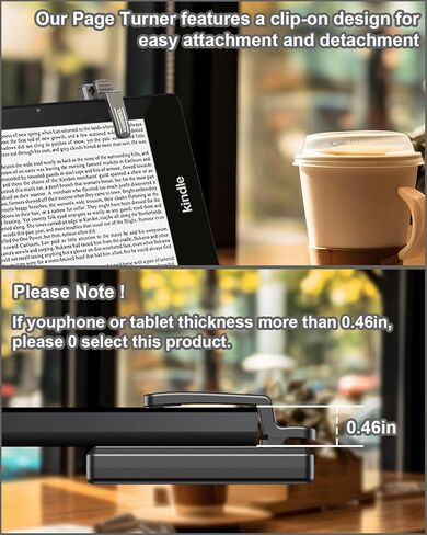 جهاز التحكم عن بعد RF لصفحة التحكم عن بعد متوافق مع أجهزة Kindle Paperwhite Kobo للقراءة الإلكترونية iPhone iPad iOS Android والأجهزة اللوحية قراءة الروايات والتقاط الصور وجهاز التحكم عن بعد، أسود + أزرق in Kuwait