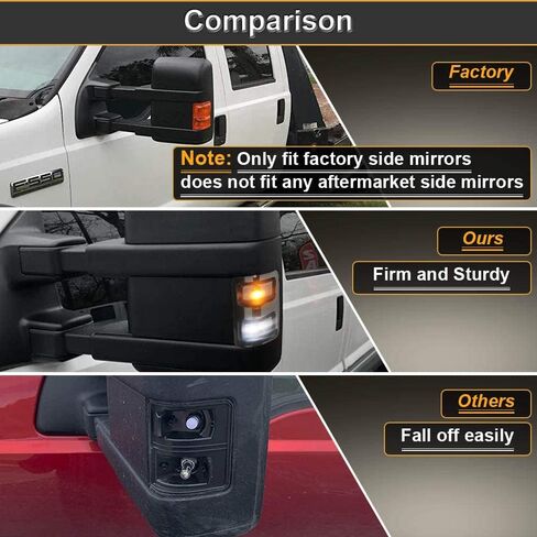 إشارة جانبية للمرآة الجانبية بعدسة مدخنة متوافقة مع 2008-2016 F250 F350 F450 F550 Super Duty، حزمة من 2 in Kuwait
