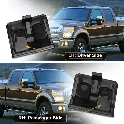 إشارة جانبية للمرآة الجانبية بعدسة مدخنة متوافقة مع 2008-2016 F250 F350 F450 F550 Super Duty، حزمة من 2 in Kuwait