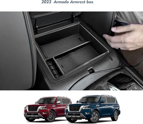 2021-2023 2024 صندوق تخزين وحدة التحكم المركزية من أرمادا، متوافق مع 2022-2024 QX80 صندوق تخزين مسند الذراع 2023 ملحقات أرمادا in Kuwait