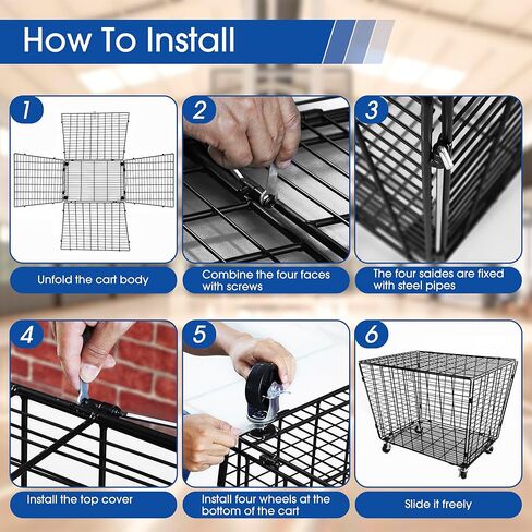 Mythinglogic Rolling Sports Ball Storage Cart, Sports Lockable Ball Storage Locker with Elastic Straps, Stackable Ball Cage for Garage Storage Garage Organizer (Large Set) in Saudi Arabia