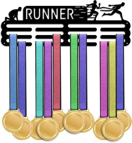 PH PandaHall Medal Display Hanger Holder Cross Country Medal Holder 15.7" Awards Ribbon Hanger Medal Display Wall Rack Sports Medal Hanger Display for Sports Running Cross Country Awards Cheer in Saudi Arabia