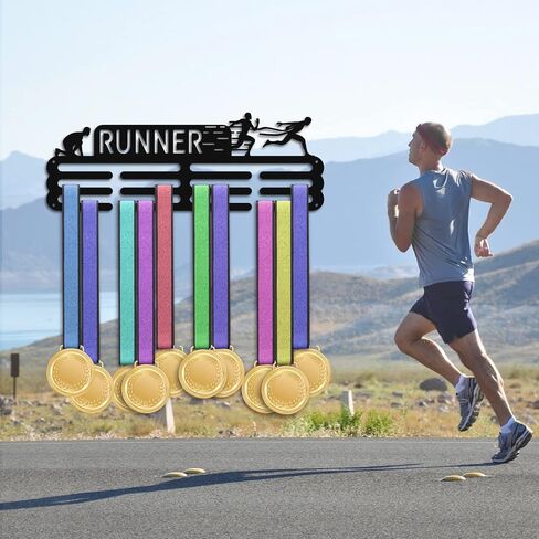 PH PandaHall Medal Display Hanger Holder Cross Country Medal Holder 15.7" Awards Ribbon Hanger Medal Display Wall Rack Sports Medal Hanger Display for Sports Running Cross Country Awards Cheer in Saudi Arabia