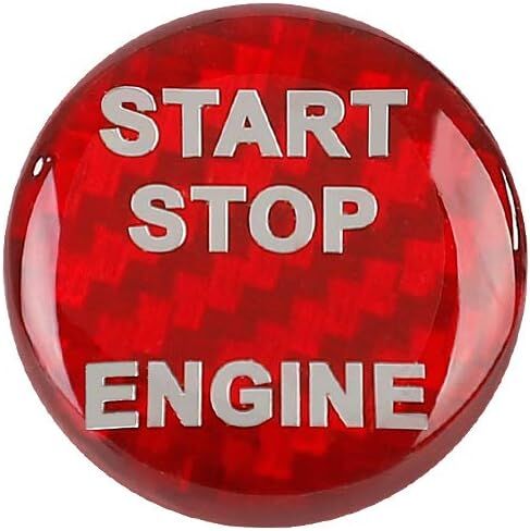 QianBao Compatible with Start Stop Button Cover Carbon Fiber Keyless Car Engine Push Start Ignition Switch Sticker for BMW 1/2/ 3/4/5/6/ 7 Series, X3/ X4/ X5/ X6 Black in Kuwait