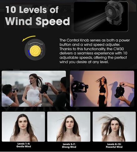 منفاخ شعر محمول من Nitecore CineWind CW30، سرعة رياح تبلغ 46 كم/ساعة، مع رياح قابلة للتعديل بـ 10 مستويات، مدعومة ببطاريات NP-F، واجهة توسيع متعددة الاستخدامات، نظام أمان مدمج in Kuwait