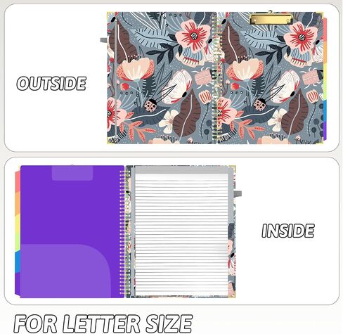 Plastic Clipboard Folio Folders with 2 Legal Pads for Letter Size,Hardcover Storage Clipboards,6 Extra Plastic Colour Dividers with 12 Pockets,for Office Nurses School in Saudi Arabia