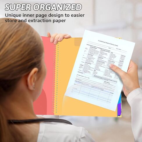 Plastic Clipboard Folio Folders with 2 Legal Pads for Letter Size,Hardcover Storage Clipboards,6 Extra Plastic Colour Dividers with 12 Pockets,for Office Nurses School in Saudi Arabia