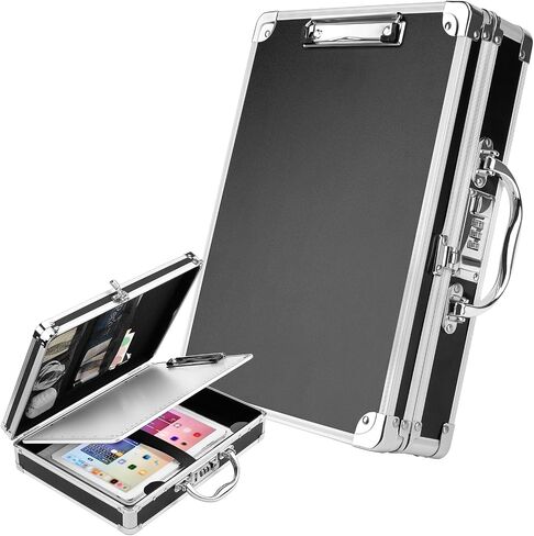 Clipboard with Storage Combination Lock Clipboards Briefcase Heavy Duty Box Aluminum Metal with Handle, Storage Clipboard Maximum Security Large Capacity in Saudi Arabia