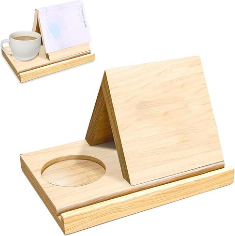 Personalized Wooden Triangle Book Stand - Wooden Reading Rest Book Stand, Wooden Triangle Book Holder with Drink Holder, Christmas Birthday Gift for Readers Teachers Writers Home Decor in Saudi Arabia