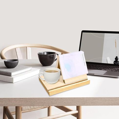 Personalized Wooden Triangle Book Stand - Wooden Reading Rest Book Stand, Wooden Triangle Book Holder with Drink Holder, Christmas Birthday Gift for Readers Teachers Writers Home Decor in Saudi Arabia
