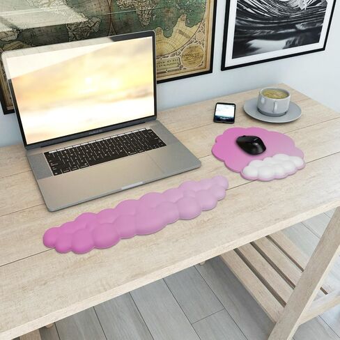 HOTTYAO Cloud Mouse Pad Wrist Support Keyboard Wrist Rest Set Ergonomic Wrist Support for Typing Pain Relief Portable for Computer Office Gaming (Dark Green-F) in Saudi Arabia
