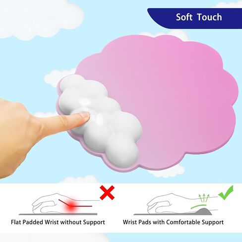 HOTTYAO Cloud Mouse Pad Wrist Support Keyboard Wrist Rest Set Ergonomic Wrist Support for Typing Pain Relief Portable for Computer Office Gaming (Dark Green-F) in Saudi Arabia