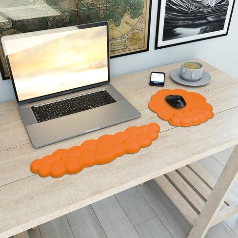 HOTTYAO Cloud Mouse Pad Wrist Support Keyboard Wrist Rest Set Ergonomic Wrist Support for Typing Pain Relief Portable for Computer Office Gaming (Dark Green-F) in Saudi Arabia