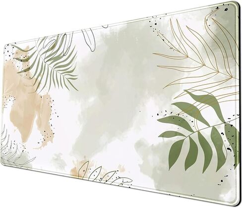 Green Desk Mat XL Cat Cute Plant Cool Desk Pad Keyboard Mat Kawaii Black Cat Flower Mouse Pad Green Desk Mat Desk Decor with Stitched Edges Non-Slip Large Computer Mat 31.5x15.7in in Kuwait