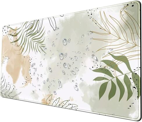 Green Desk Mat XL Cat Cute Plant Cool Desk Pad Keyboard Mat Kawaii Black Cat Flower Mouse Pad Green Desk Mat Desk Decor with Stitched Edges Non-Slip Large Computer Mat 31.5x15.7in in Kuwait
