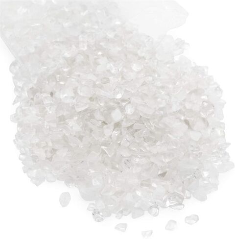 Crushed Quartz Chips Stone Pieces, Natural Healing Reiki Crystal Polished Gemstones for Jewelry Making, Home Decoration, Vase Filler, DIY Crafts – 1 LB Bulk in Saudi Arabia