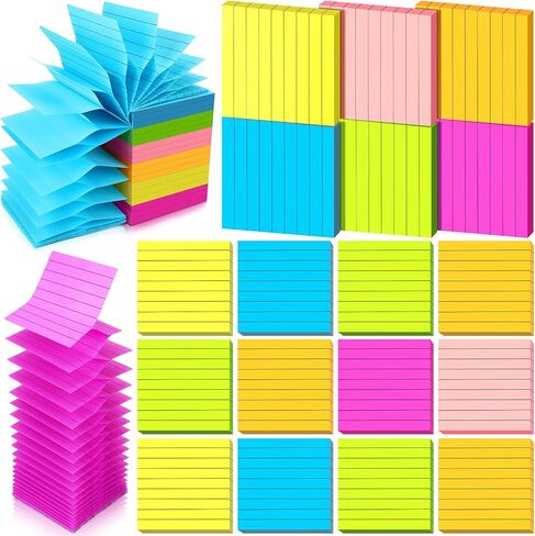 Gersoniel 24 Pack Pop Up Sticky Notes 3 x 3 Refills 1200 Sheets Colored Sticky Notes Self Adhesive Memo Pads for Home Office Supplies(Blue, Classic) in Saudi Arabia