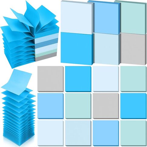 Gersoniel 24 Pack Pop Up Sticky Notes 3 x 3 Refills 1200 Sheets Colored Sticky Notes Self Adhesive Memo Pads for Home Office Supplies(Blue, Classic) in Saudi Arabia