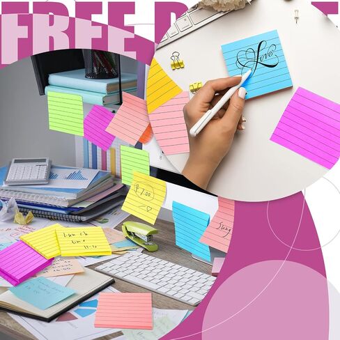 Gersoniel 24 Pack Pop Up Sticky Notes 3 x 3 Refills 1200 Sheets Colored Sticky Notes Self Adhesive Memo Pads for Home Office Supplies(Blue, Classic) in Saudi Arabia