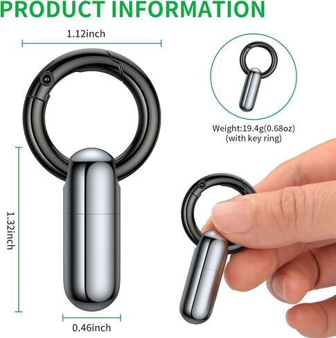 Keychain Pill Holder.Titanium Pill Case Waterproof Pill Fob for Travel Purse Pocket,Mini Pill Organizer in Kuwait