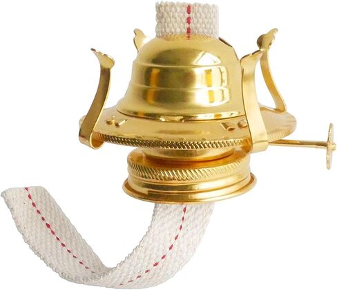 موقد مصباح الزيت رقم 2 للمصابيح العتيقة، أجزاء مصابيح الكيروسين البديلة لمصباح الزيت مع طوق تخفيض وفتيل مصباح القطن يناسب مدخنة قاعدة 3 بوصة - ذهبي in Kuwait