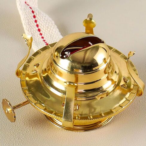 موقد مصباح الزيت رقم 2 للمصابيح العتيقة، أجزاء مصابيح الكيروسين البديلة لمصباح الزيت مع طوق تخفيض وفتيل مصباح القطن يناسب مدخنة قاعدة 3 بوصة - ذهبي in Kuwait