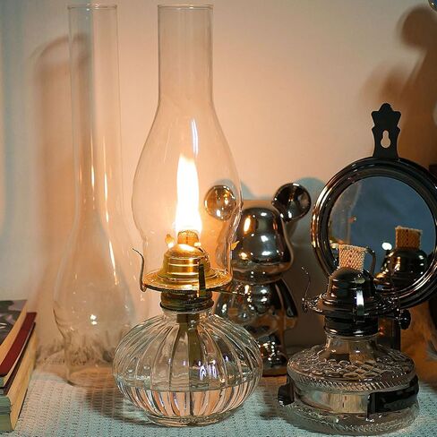 موقد مصباح الزيت رقم 2 للمصابيح العتيقة، أجزاء مصابيح الكيروسين البديلة لمصباح الزيت مع طوق تخفيض وفتيل مصباح القطن يناسب مدخنة قاعدة 3 بوصة - ذهبي in Kuwait