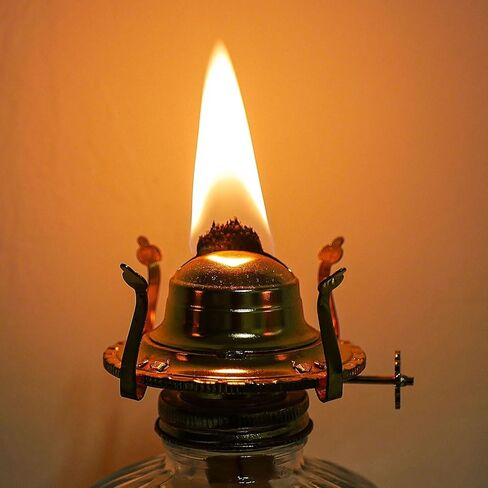 موقد مصباح الزيت رقم 2 للمصابيح العتيقة، أجزاء مصابيح الكيروسين البديلة لمصباح الزيت مع طوق تخفيض وفتيل مصباح القطن يناسب مدخنة قاعدة 3 بوصة - ذهبي in Kuwait