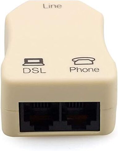 URBEST In-line DSL Splitter Adapter with Noise Filter for Telephone Phone Fax Accessory (2, Beige) in Kuwait