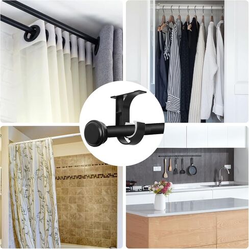 4 Pack Heavy Duty Ceiling Rod Holders Ceiling Mount Curtain Rod Bracket, Curtain Hooks Rod for Ceiling Mount Curtain Brackets for Ceilings, for 1 to 1.2 Inch Drapery Rods in Saudi Arabia